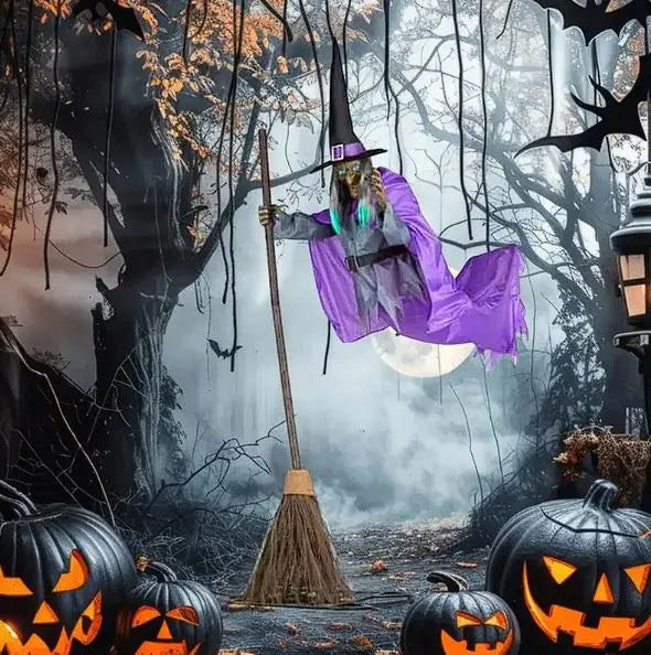 Halloween Flying Witch with Scary Sound